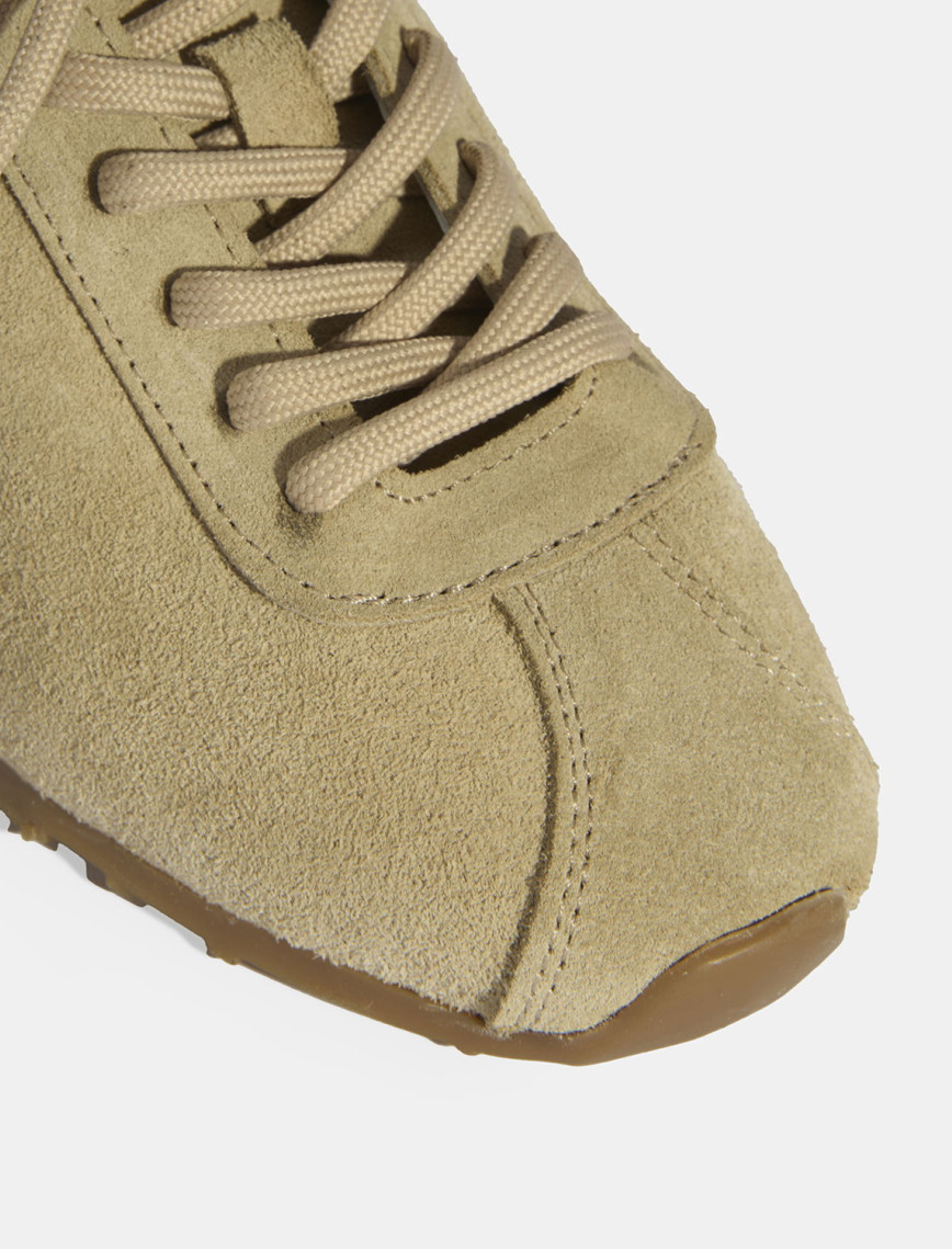 Kadın Bej Bağcıklı Süet Spor Ayakkabı Kadın Bej Bağcıklı Süet Spor Ayakkabı