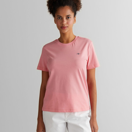 GANT Kadın Pembe Regular Fit Bisiklet Yaka T-Shirt