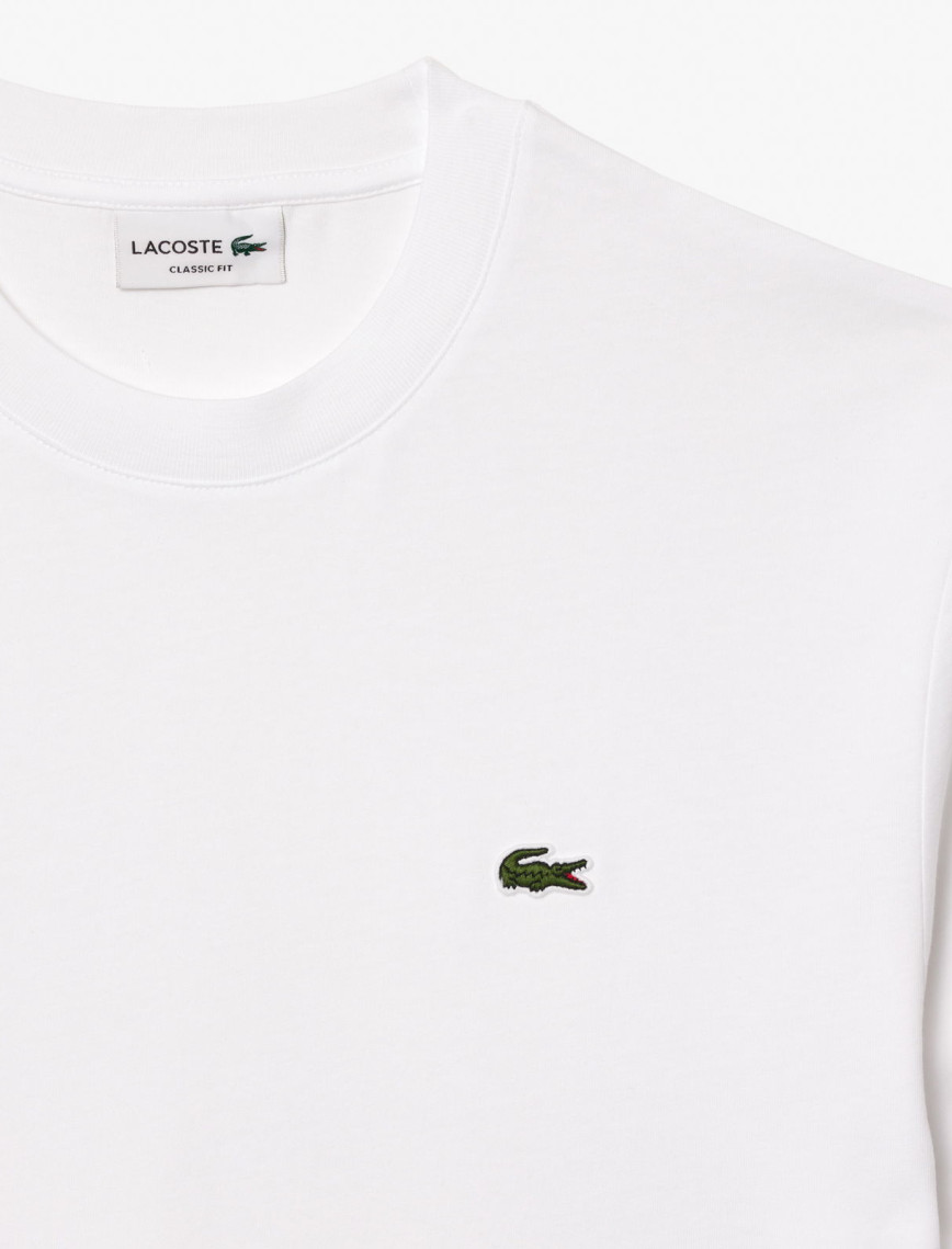 Lacoste Erkek Classic Fit Bisiklet Yaka Beyaz T-Shirt