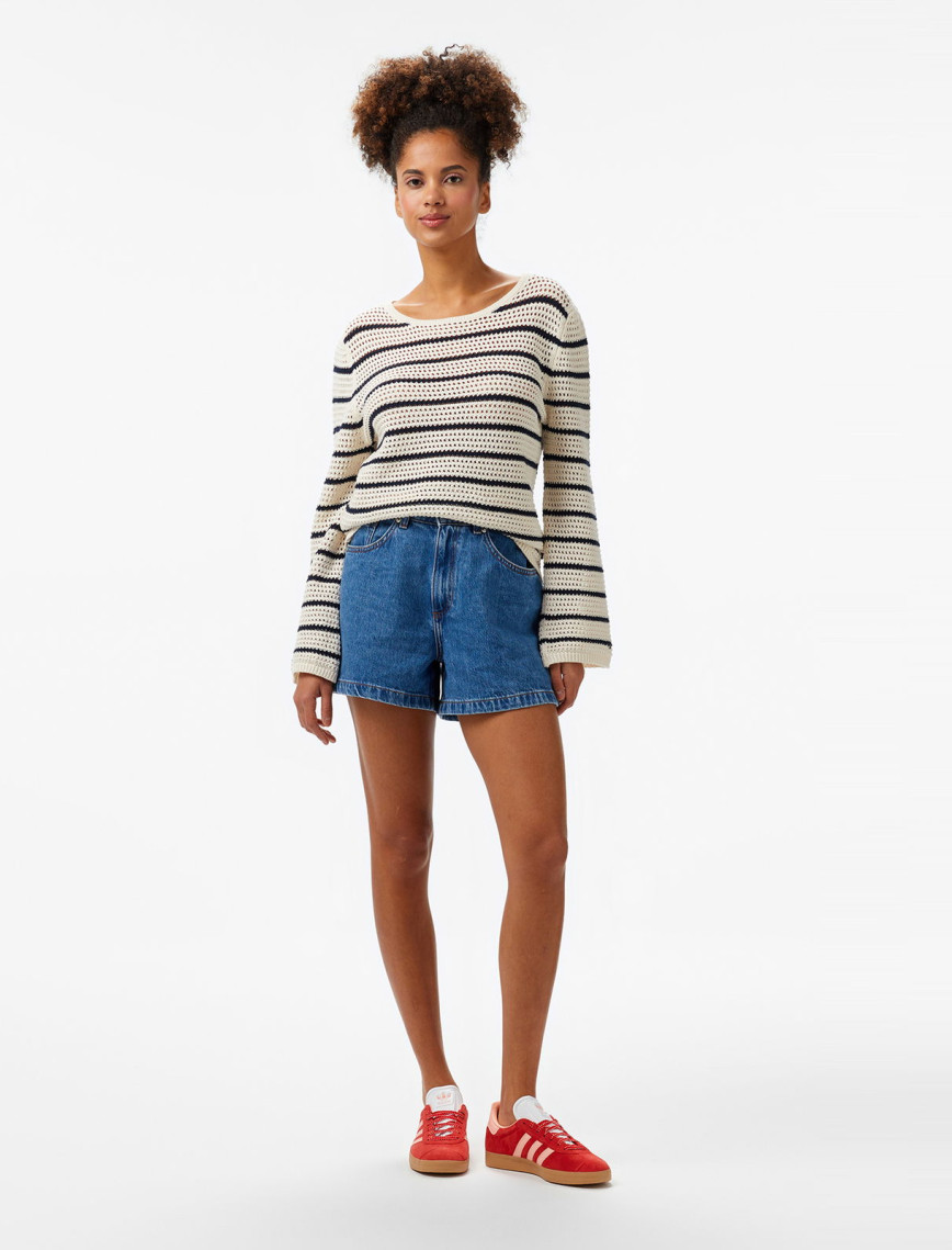 Tommy Hilfiger Pointelle Crochet Open-Nk Kadın Beyaz Kazak Tommy Hilfiger Pointelle Crochet Open-Nk Kadın Beyaz Kazak