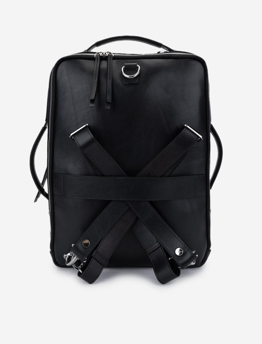 Valmenti Erkek Hakiki Deri Siyah Eskitme Sırt & Evrak Çantası Valmenti Erkek Hakiki Deri Siyah Eskitme Sırt & Evrak Çantası