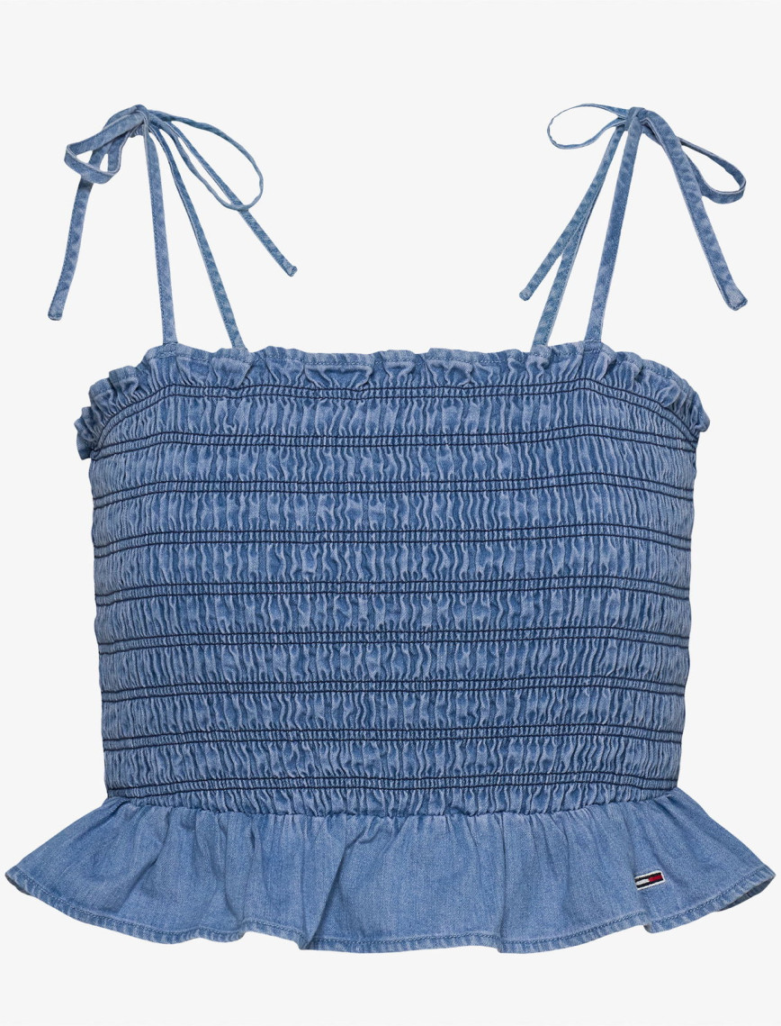 Tommy Jeans Ruched Chambray Kadın Lacivert Askılı T-Shirt Tommy Jeans Ruched Chambray Kadın Lacivert Askılı T-Shirt