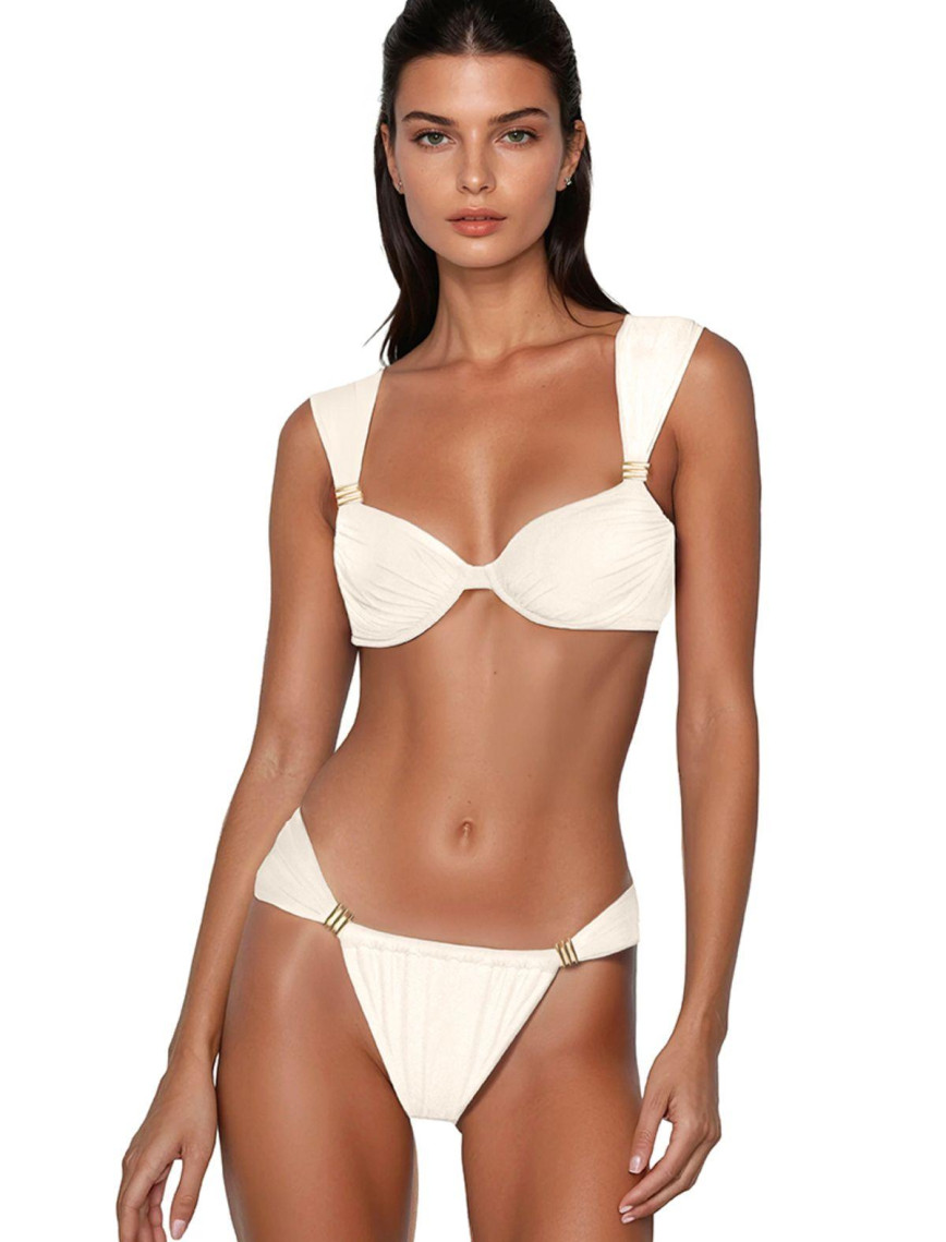 MOVOM VIDA UNDERWIRE RUCHED BİKİNİ KADIN BEYAZ MOVOM VIDA UNDERWIRE RUCHED BİKİNİ KADIN BEYAZ