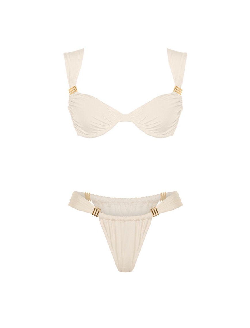 MOVOM VIDA UNDERWIRE RUCHED BİKİNİ KADIN BEYAZ MOVOM VIDA UNDERWIRE RUCHED BİKİNİ KADIN BEYAZ