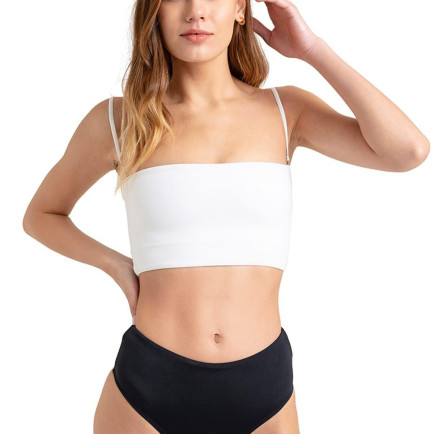 Movom Indira Tube Top Kadın Bikini Takım Siyah & Beyaz