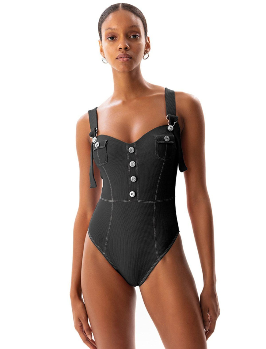 Movom Abyss Salopette Mayo Kadın Siyah Movom Abyss Salopette Mayo Kadın Siyah