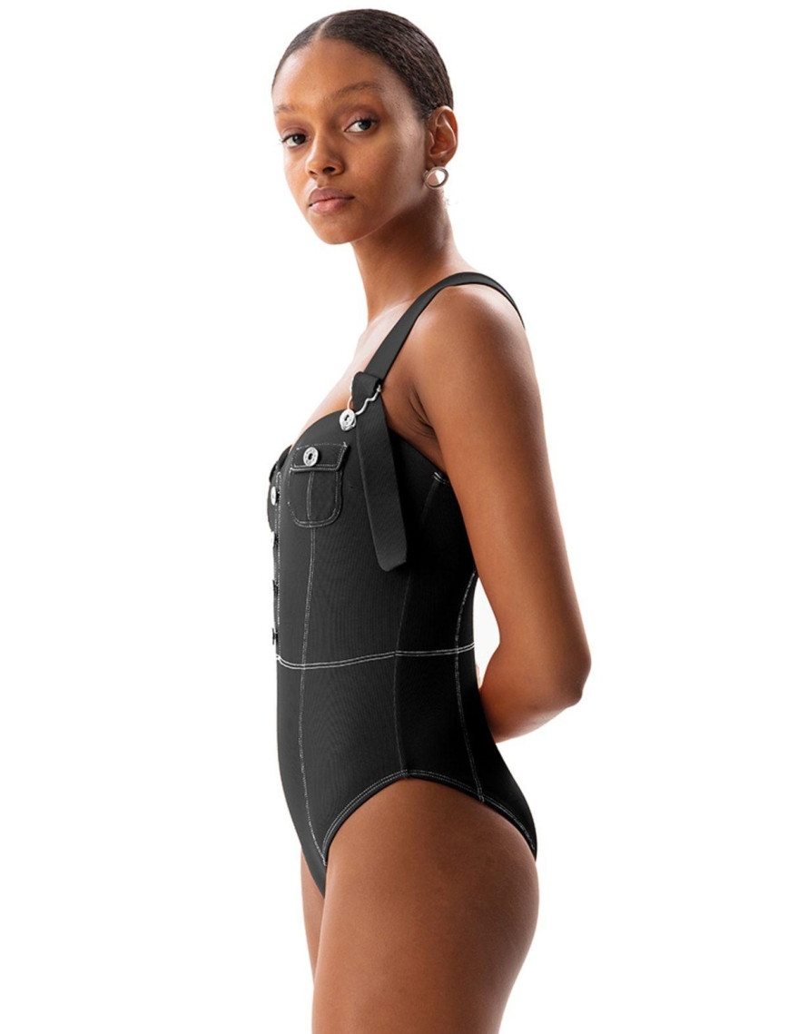 Movom Abyss Salopette Mayo Kadın Siyah Movom Abyss Salopette Mayo Kadın Siyah