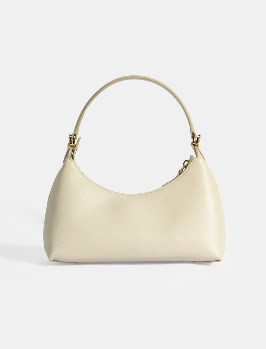 Kadın Bej Omuz Askılı Mini Deri El Çantası