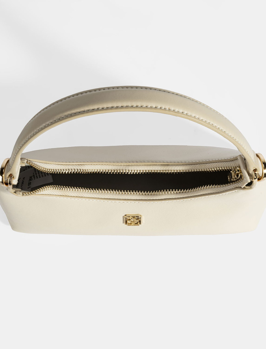 Kadın Bej Omuz Askılı Mini Deri El Çantası