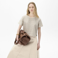 Kadın Beyaz Deri Detaylı Bluz Kadın Beyaz Deri Detaylı Bluz