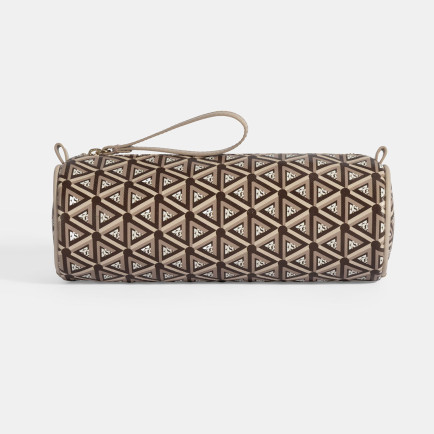 Bej Monogram Desenli Kalemlik/Tıraş/Makyaj Çantası