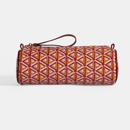 Kırmızı Monogram Desenli Kalemlik/Tıraş/Makyaj Çantası