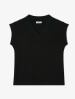 Lacoste Kadın Slim Fit V Yaka Siyah T-Shirt Lacoste Kadın Slim Fit V Yaka Siyah T-Shirt