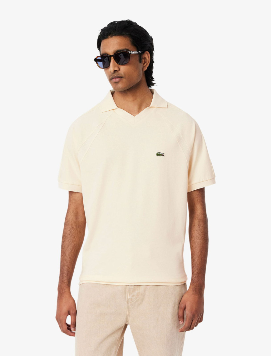 Lacoste Erkek Classic Fit Organik Pamuk Krem Polo Lacoste Erkek Classic Fit Organik Pamuk Krem Polo