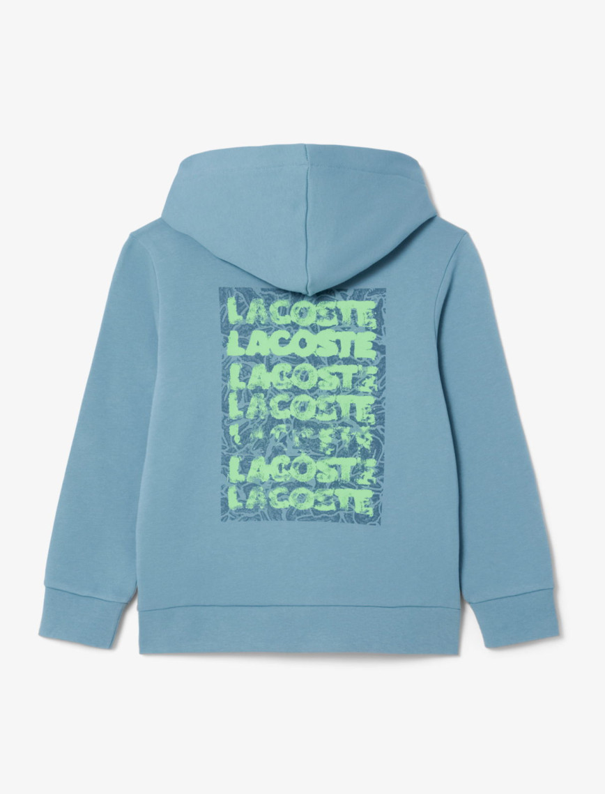 Lacoste Çocuk Kapüşonlu Baskılı Mavi Sweatshirt Lacoste Çocuk Kapüşonlu Baskılı Mavi Sweatshirt