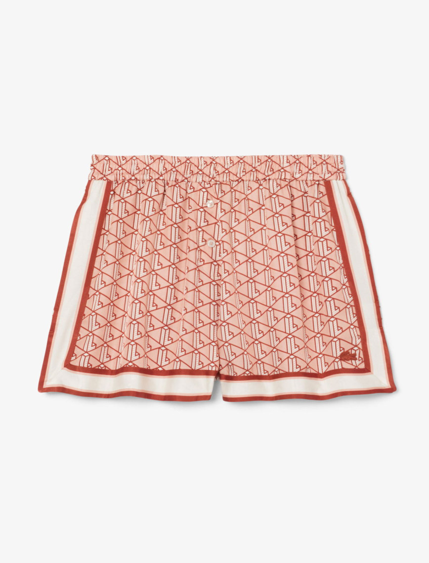 Lacoste Kadın Monogram Turuncu Şort