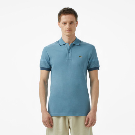 Lacoste Loose Fit Erkek Baskılı Mavi Polo Lacoste Loose Fit Erkek Baskılı Mavi Polo