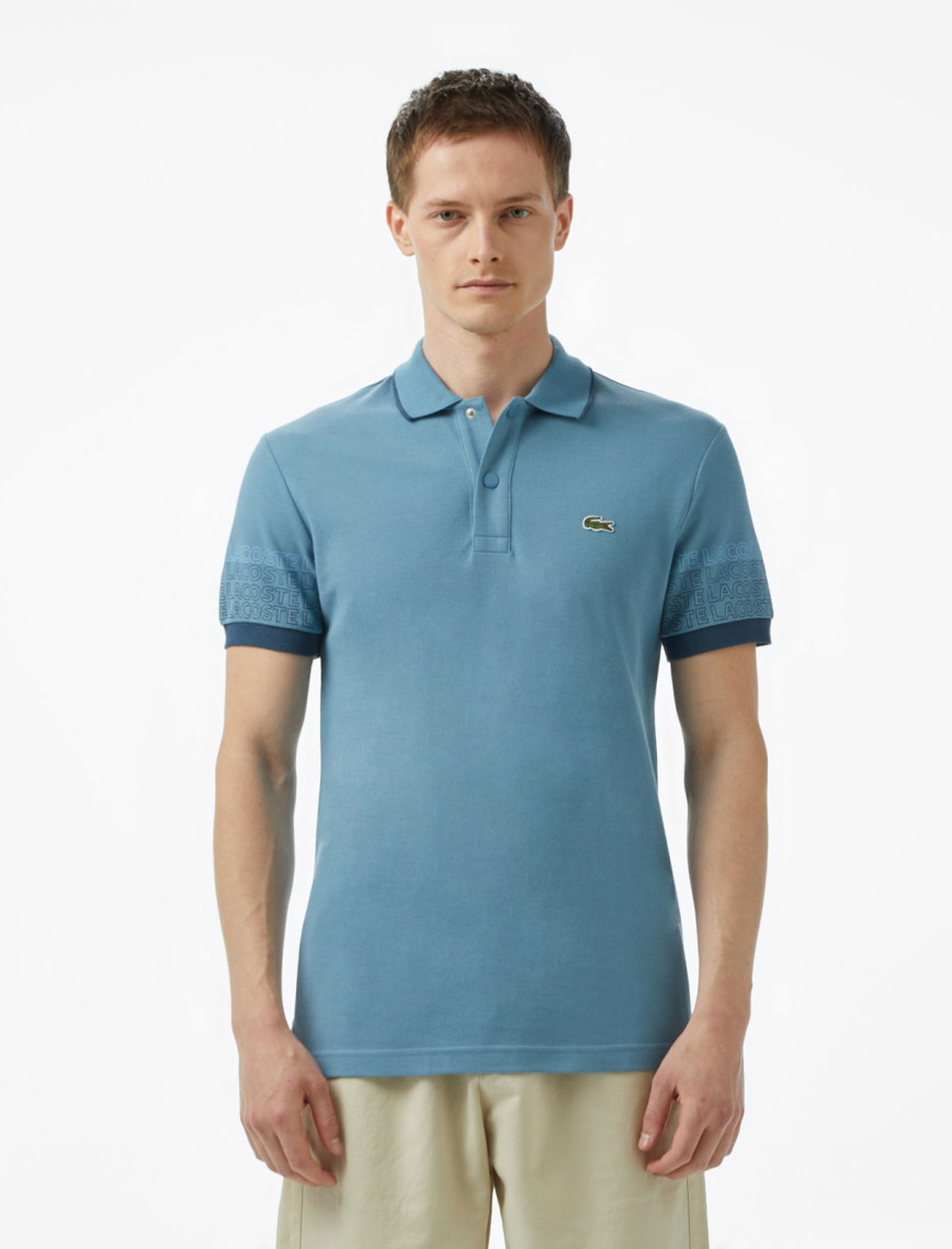 Lacoste Loose Fit Erkek Baskılı Mavi Polo Lacoste Loose Fit Erkek Baskılı Mavi Polo