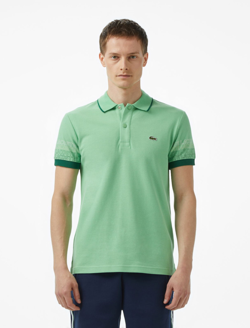 Lacoste Loose Fit Erkek Baskılı Mavi Polo Lacoste Loose Fit Erkek Baskılı Mavi Polo