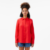 Lacoste Kadın Relaxed Fit Kırmızı Gömlek Lacoste Kadın Relaxed Fit Kırmızı Gömlek