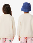 Lacoste Çocuk Bisiklet Yaka Desenli Krem Sweatshirt