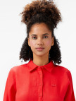 Lacoste Kadın Relaxed Fit Kırmızı Gömlek Lacoste Kadın Relaxed Fit Kırmızı Gömlek