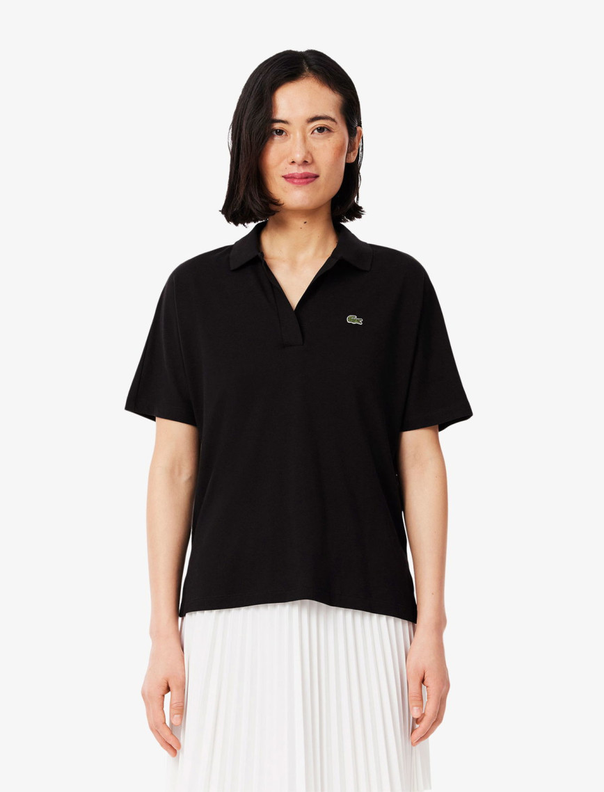Lacoste Kadın Relaxed Fit Siyah Polo Lacoste Kadın Relaxed Fit Siyah Polo