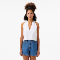 Lacoste Kadın Kolsuz V Yaka Beyaz Triko Lacoste Kadın Kolsuz V Yaka Beyaz Triko