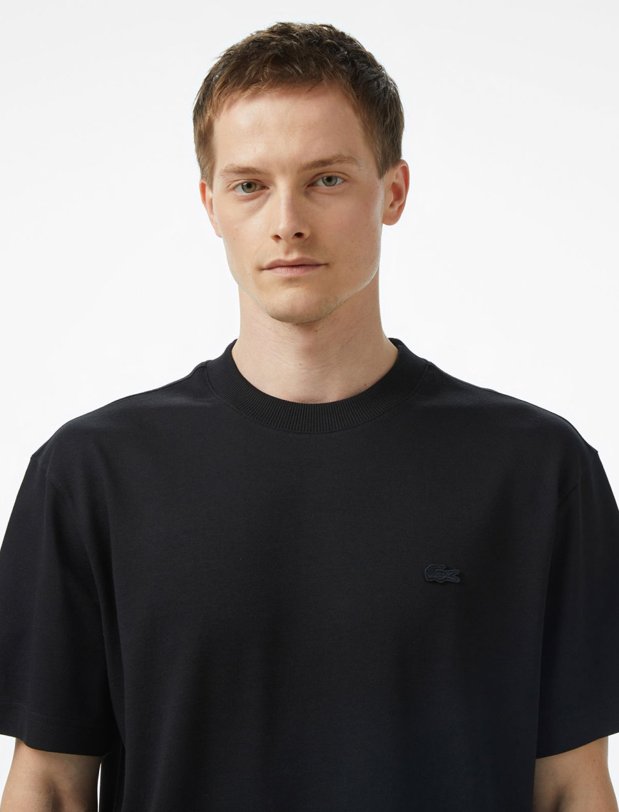 Lacoste Erkek Relaxed Fit Bisiklet Yaka Siyah T-Shirt Lacoste Erkek Relaxed Fit Bisiklet Yaka Siyah T-Shirt
