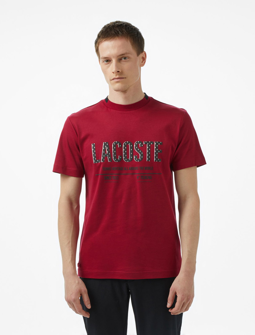 Lacoste Erkek Slim Fit Bisiklet Yaka Baskılı Beyaz T-Shirt Lacoste Erkek Slim Fit Bisiklet Yaka Baskılı Beyaz T-Shirt