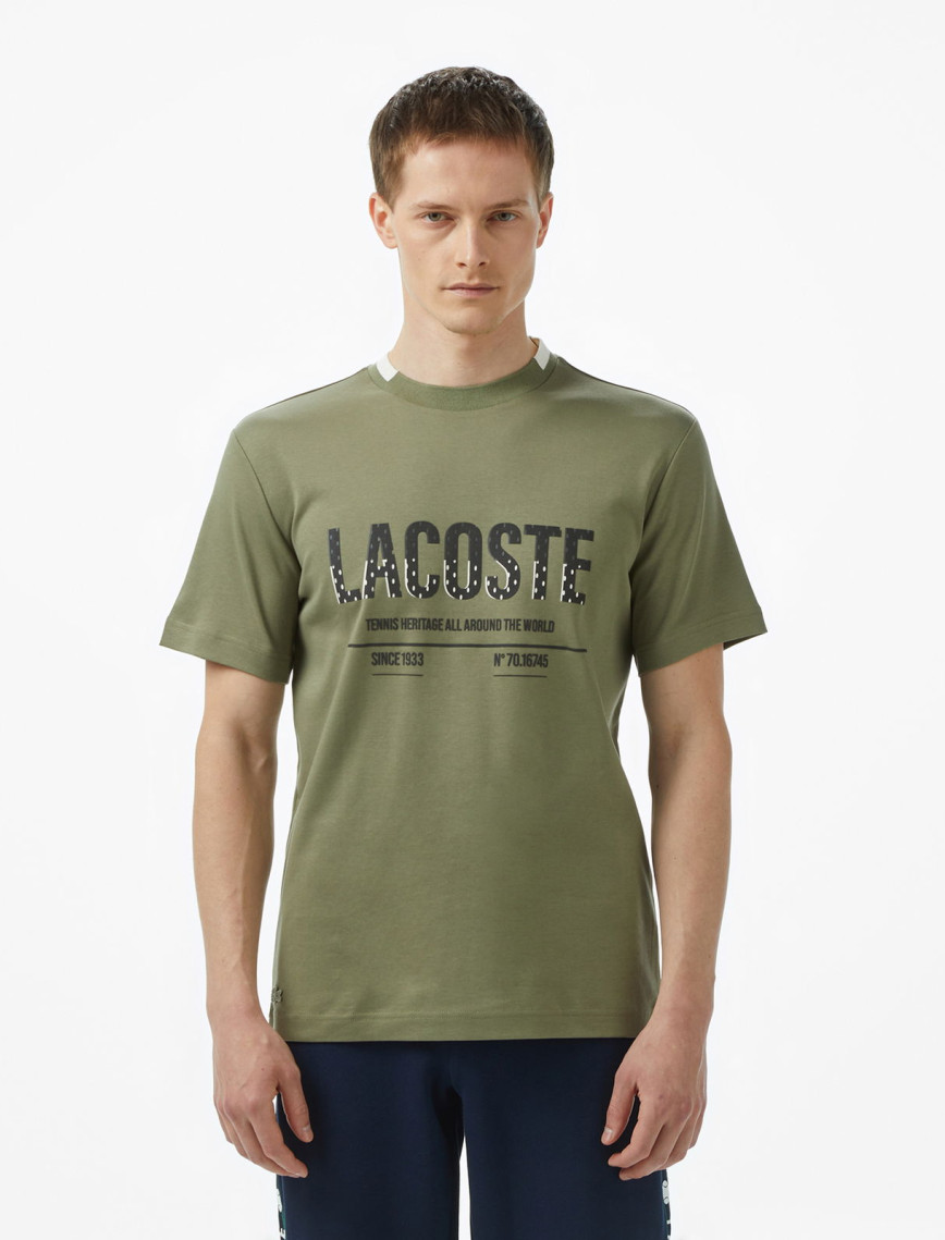 Lacoste Erkek Slim Fit Bisiklet Yaka Baskılı Beyaz T-Shirt Lacoste Erkek Slim Fit Bisiklet Yaka Baskılı Beyaz T-Shirt