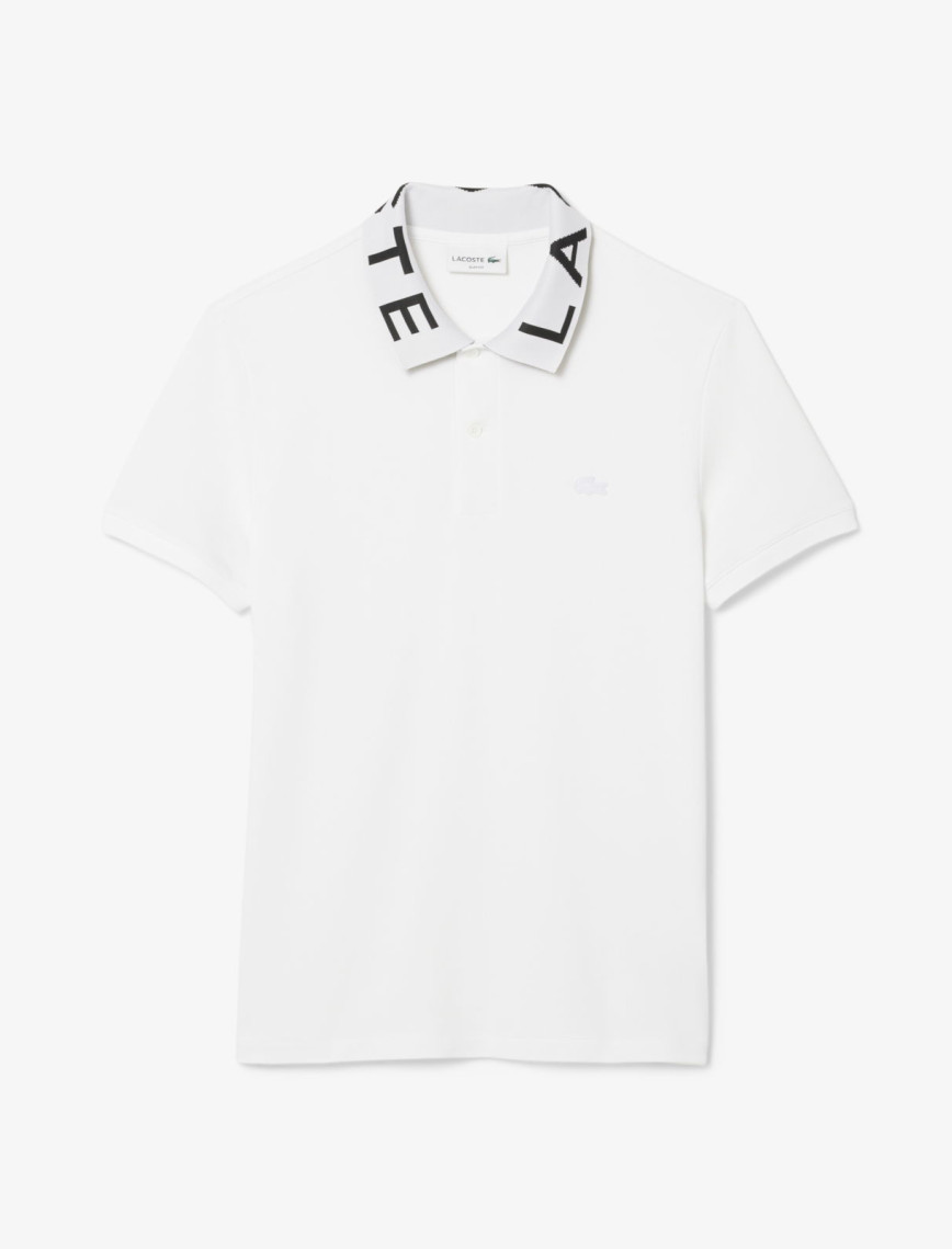 Lacoste Erkek Slim Fit Baskılı Beyaz Polo Lacoste Erkek Slim Fit Baskılı Beyaz Polo