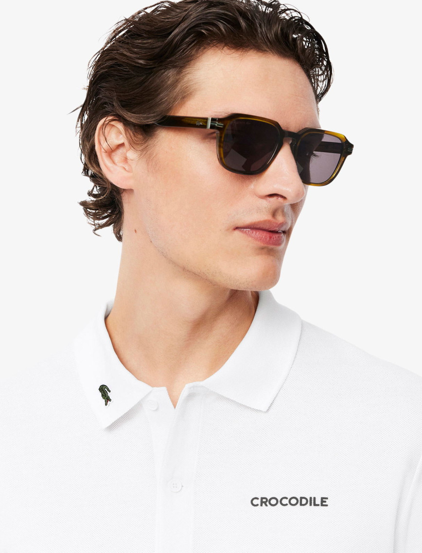 Lacoste L.12.12 Erkek Regular Fit Baskılı Beyaz Polo Lacoste L.12.12 Erkek Regular Fit Baskılı Beyaz Polo