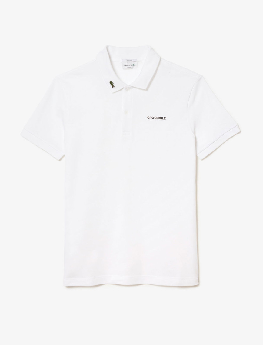 Lacoste L.12.12 Erkek Regular Fit Baskılı Beyaz Polo Lacoste L.12.12 Erkek Regular Fit Baskılı Beyaz Polo