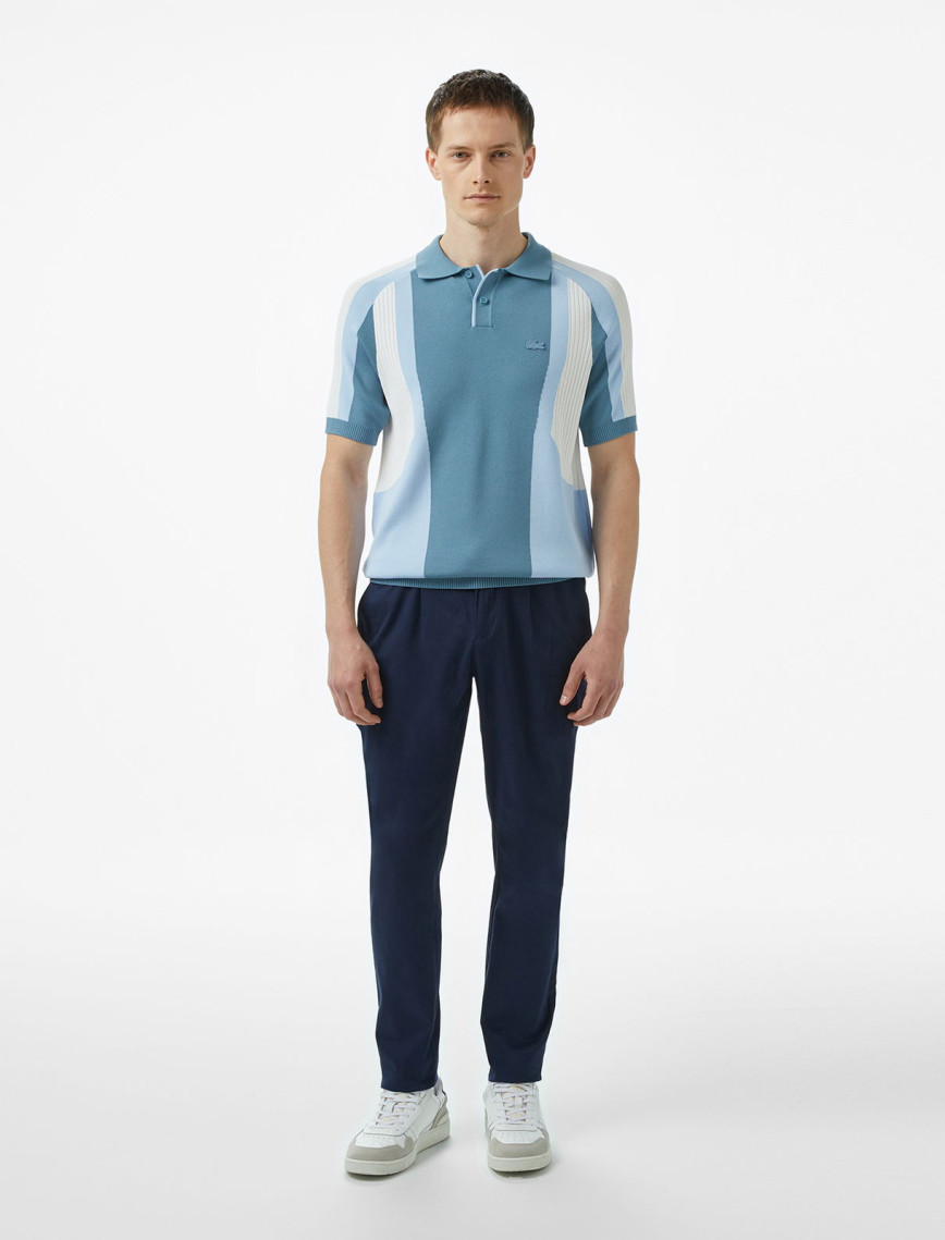 Lacoste Erkek Regular Fit Kısa Kollu Polo Yaka Renk Bloklu Mavi Triko Lacoste Erkek Regular Fit Kısa Kollu Polo Yaka Renk Bloklu Mavi Triko