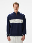 Lacoste Erkek Loose Fit Yarım Fermuarlı Baskılı Beyaz Sweatshirt Lacoste Erkek Loose Fit Yarım Fermuarlı Baskılı Beyaz Sweatshirt