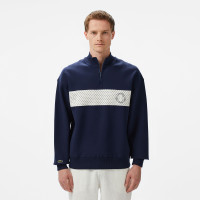 Lacoste Erkek Loose Fit Yarım Fermuarlı Baskılı Lacivert Sweatshirt Lacoste Erkek Loose Fit Yarım Fermuarlı Baskılı Lacivert Sweatshirt