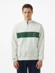 Lacoste Erkek Loose Fit Yarım Fermuarlı Baskılı Beyaz Sweatshirt Lacoste Erkek Loose Fit Yarım Fermuarlı Baskılı Beyaz Sweatshirt