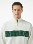 Lacoste Erkek Loose Fit Yarım Fermuarlı Baskılı Beyaz Sweatshirt Lacoste Erkek Loose Fit Yarım Fermuarlı Baskılı Beyaz Sweatshirt