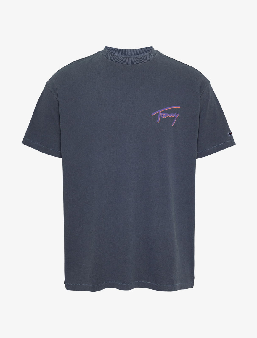 Tommy Jeans Faded Graphic Erkek Mavi T-Shirt Tommy Jeans Faded Graphic Erkek Mavi T-Shirt