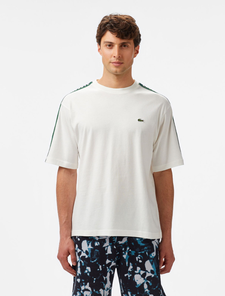 Lacoste Erkek Relaxed Fit Bisiklet Yaka Baskılı Beyaz T-Shirt Lacoste Erkek Relaxed Fit Bisiklet Yaka Baskılı Beyaz T-Shirt