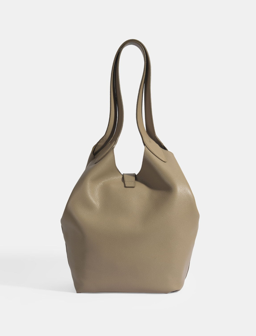 Kadın Koyu Bej Deri Omuz Çantası Kadın Koyu Bej Deri Omuz Çantası