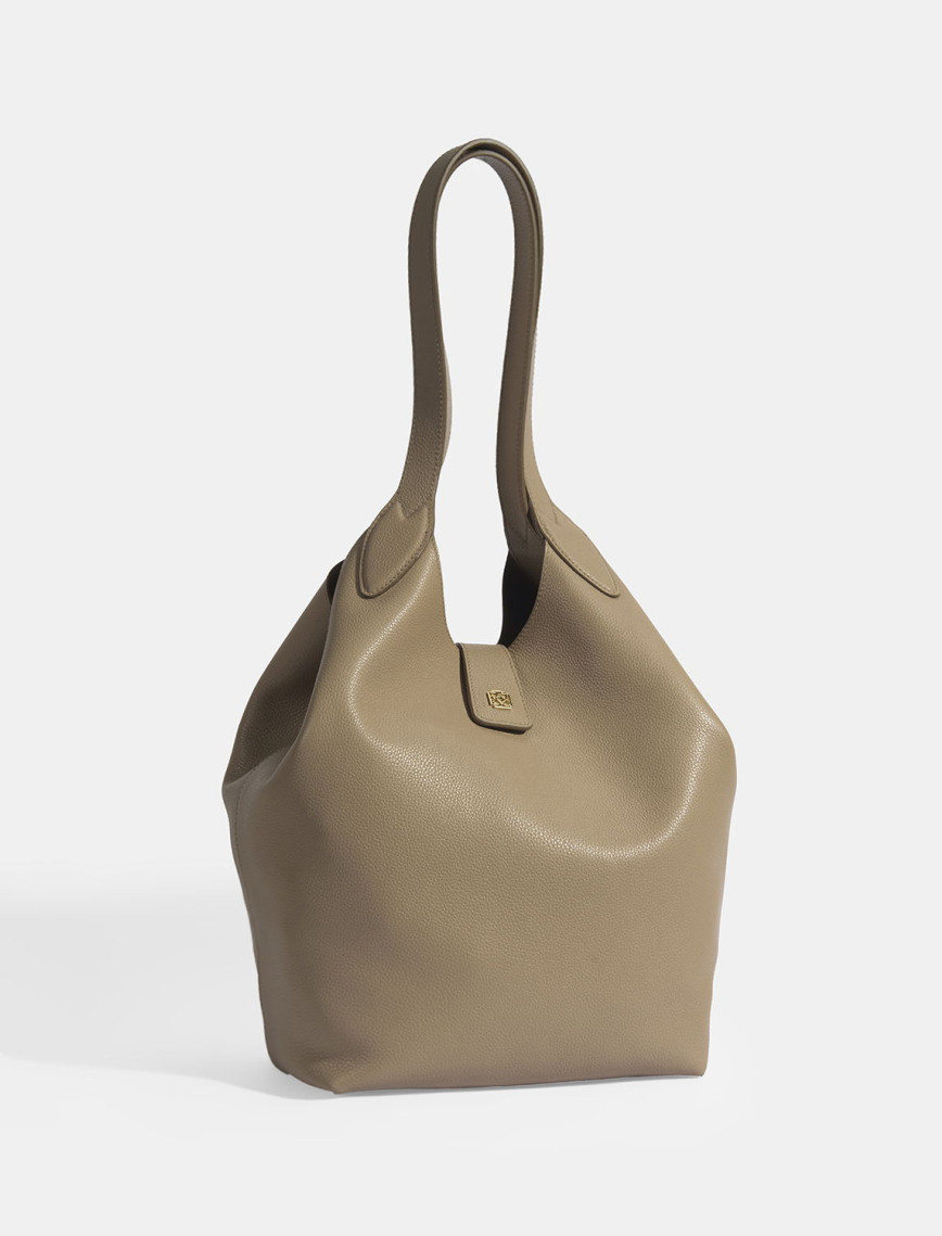 Kadın Koyu Bej Deri Omuz Çantası Kadın Koyu Bej Deri Omuz Çantası