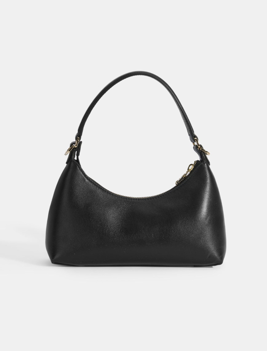 Kadın Siyah Omuz Askılı Mini Deri El Çantası