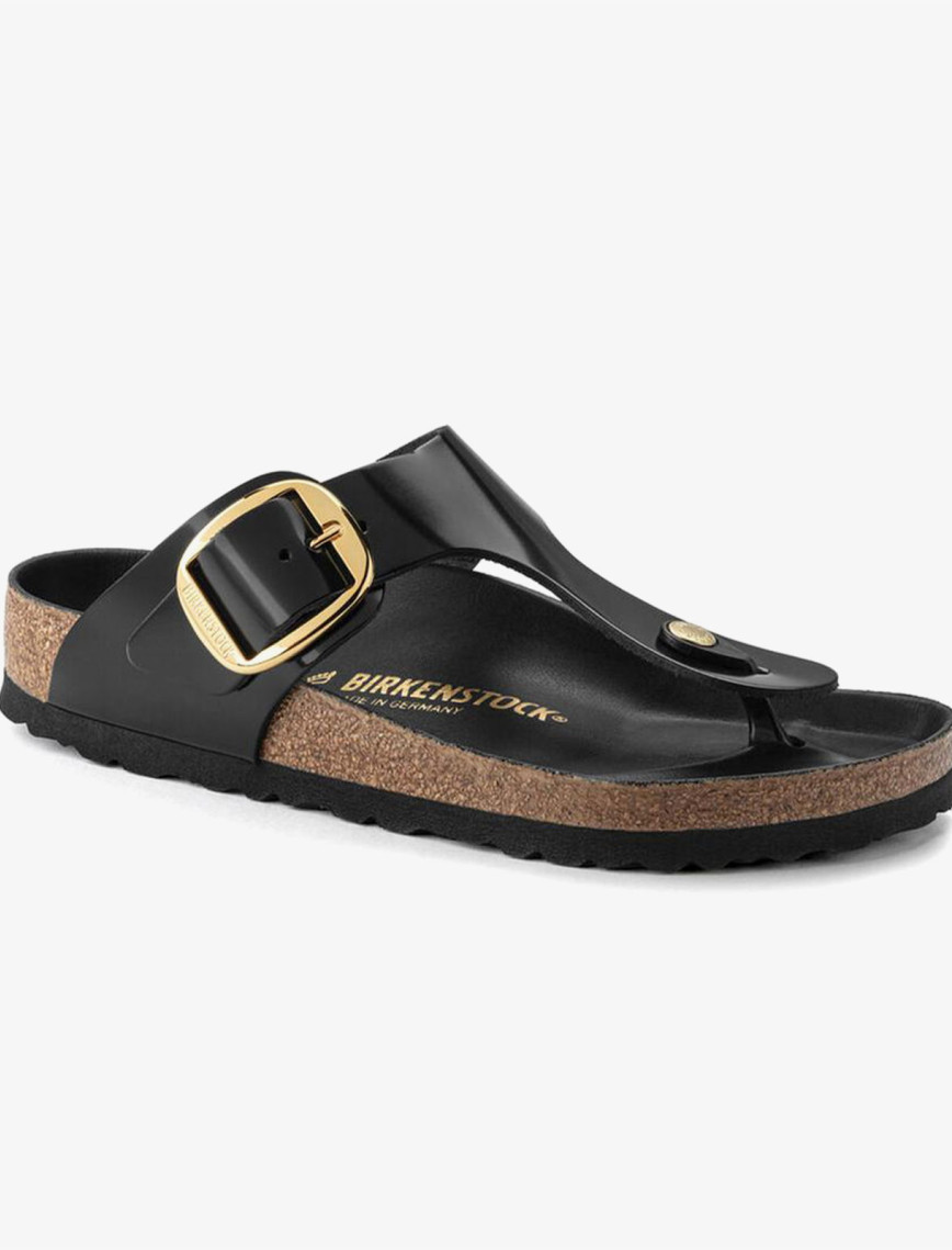 Birkenstock Gizeh Big Buckle Nl High Shine Kadın Siyah Terlik Birkenstock Gizeh Big Buckle Nl High Shine Kadın Siyah Terlik