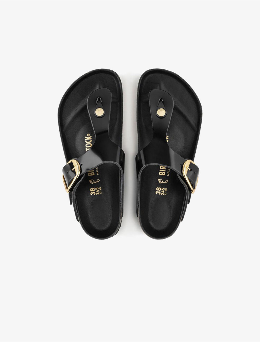 Birkenstock Gizeh Big Buckle Nl High Shine Kadın Siyah Terlik Birkenstock Gizeh Big Buckle Nl High Shine Kadın Siyah Terlik