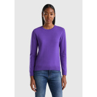 Kadın Mor Bisiklet Yaka Merino Kazak Kadın Mor Bisiklet Yaka Merino Kazak