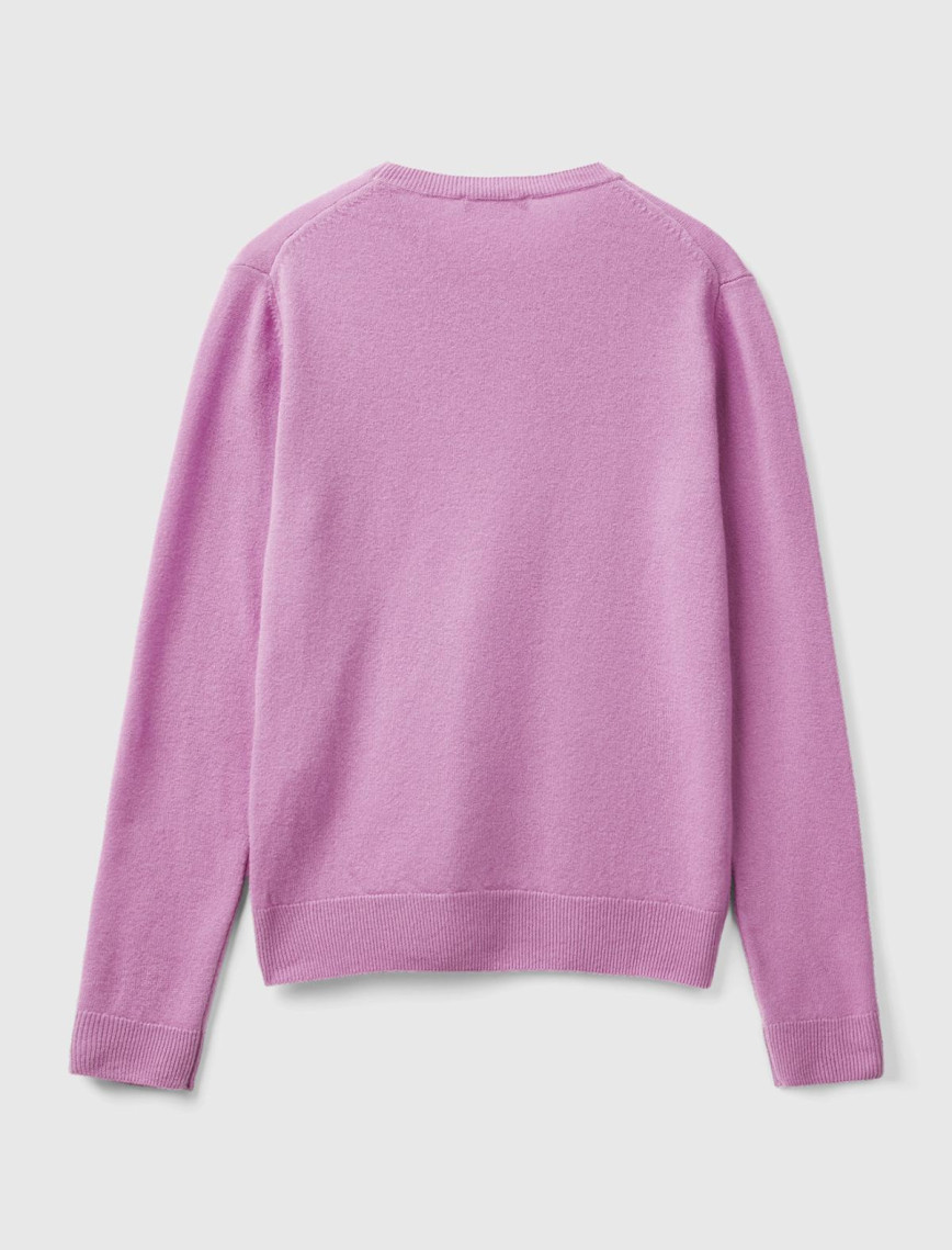 Kadın Lila Bisiklet Yaka Merino Kazak Kadın Lila Bisiklet Yaka Merino Kazak