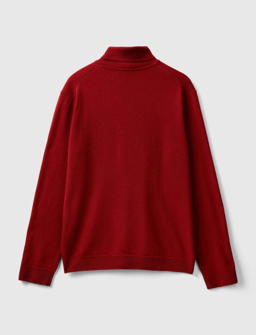 Erkek Bordo Boğazlı Merino Kazak Erkek Bordo Boğazlı Merino Kazak