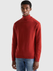 Erkek Bordo Boğazlı Merino Kazak Erkek Bordo Boğazlı Merino Kazak